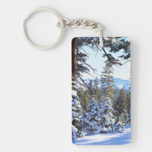 Snow-covered Red Fir trees in the High Sierra 2 Key Ring