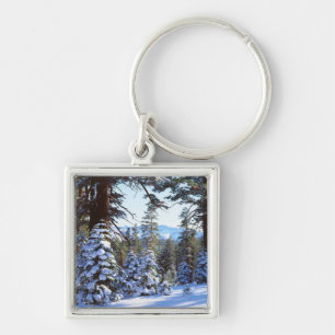 Snow-covered Red Fir trees in the High Sierra 2 Key Ring