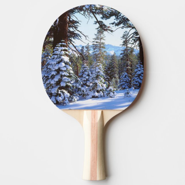 Snow-covered Red Fir trees in the High Sierra 2 Ping Pong Paddle (Front)