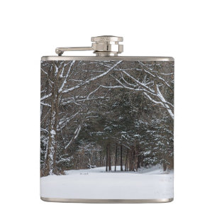 Snow Covered Road Painterly Flask