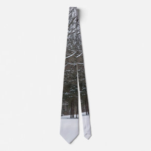 Snow Covered Road Painterly Neck Tie