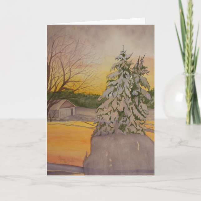 Snow Covered Shaffer Farm Holiday Card (Front)
