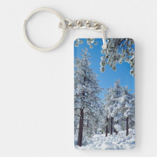 Snow-covered trees in the Laguna Mountains Key Ring
