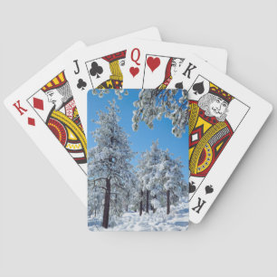 Snow-covered trees in the Laguna Mountains Playing Cards