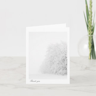 Snow covered trees thank you card