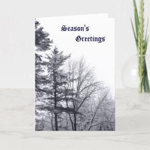 Snow-covered Trees: Vertical Holiday Card