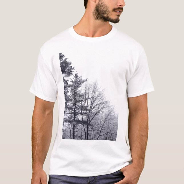 Snow-covered Trees: Vertical T-Shirt (Front)