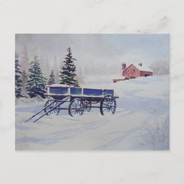 Snow Covered Wagon- postcard (Front)