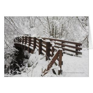 Snow Covered Wooden Bridge