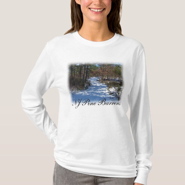 Snow Covered Woodland Path T-Shirt (Front)