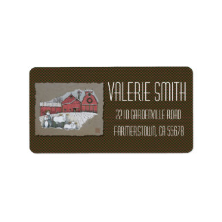 Snow Cows & Barn Label