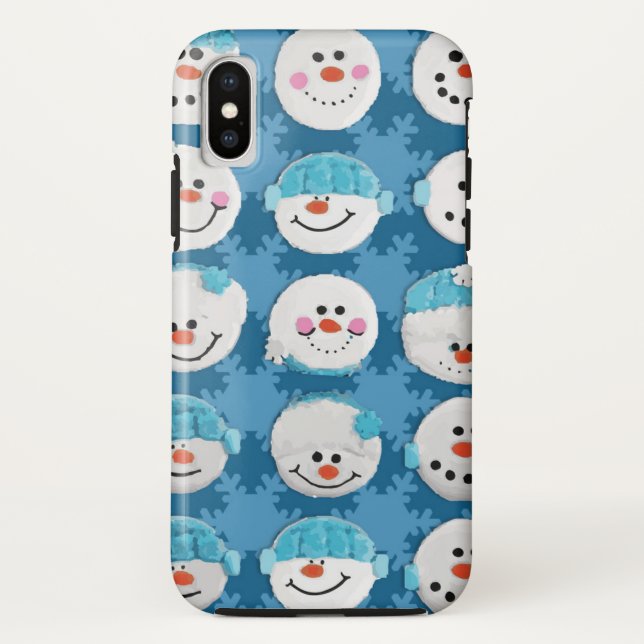 Snow Cute Baby Blue Winter Snowman Case-Mate iPhone Case (Back)