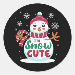 Snow Cute! Embrace the Winter Charm of Christmas Classic Round Sticker