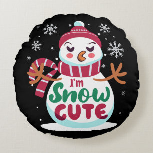 Snow Cute! Embrace the Winter Charm of Christmas Round Cushion