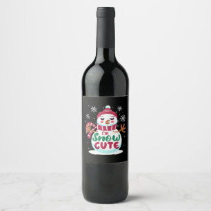 Snow Cute! Embrace the Winter Charm of Christmas Wine Label