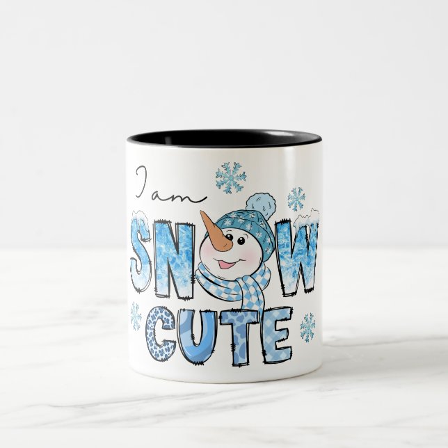 Snow Cute Two-Tone Coffee Mug (Center)