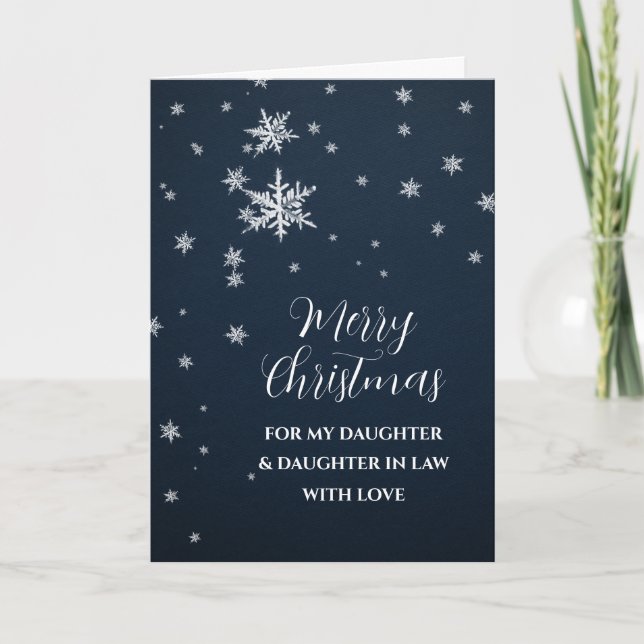 Snow Daughter & Daughter in Law Merry Christmas Card (Front)