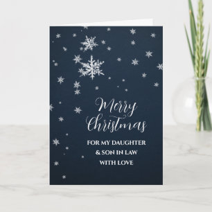 Snow Daughter & Son in Law Merry Christmas Card