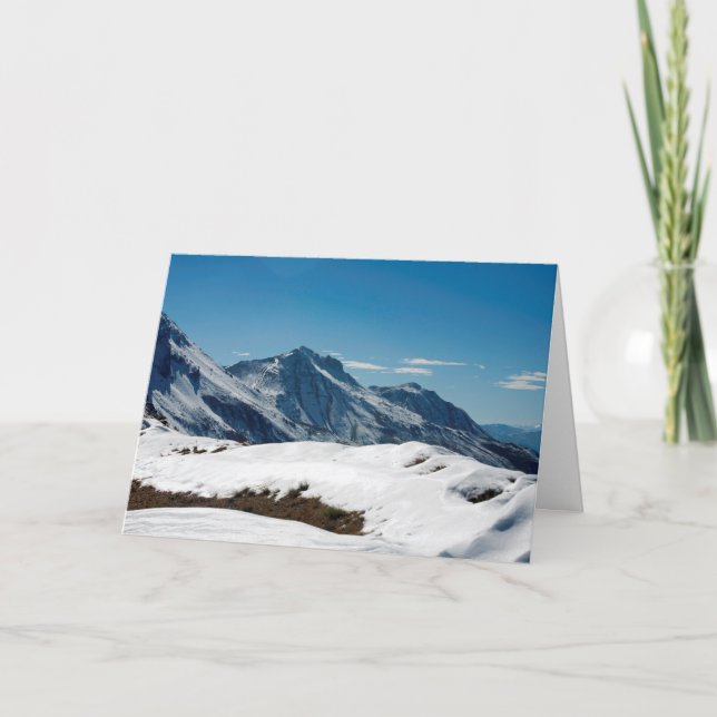 Snow Davos Switzerland Holiday Card (Front)