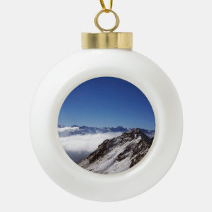 Snow Davos Switzerland Holiday Card Poster Photo B Ceramic Ball Christmas Ornament