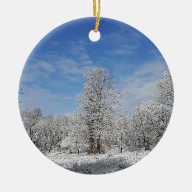 Snow Day Ceramic Tree Decoration (Front)