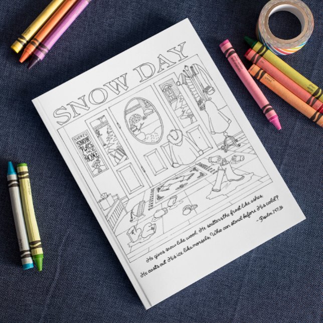 Snow Day Colouring Book Postcard (Creator Uploaded)