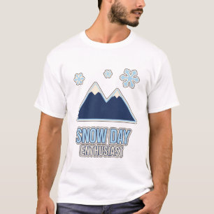 Snow Day Enthusiast Minimal Winter Snowflake T-Shirt