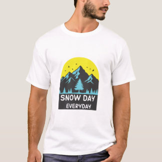 Snow Day Everyday Yellow Sun Mountain T-Shirt