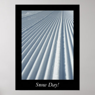 Snow Day Groomed Ski Trail Poster