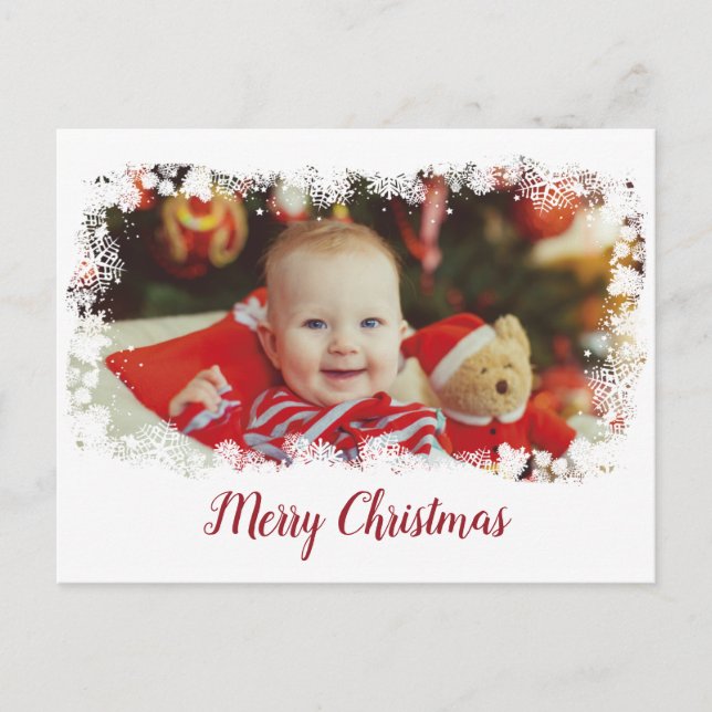 Snow Day Photo Postcard Holiday Card (Front)