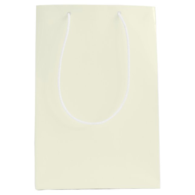Snow Day Solid Holiday Cream Medium Gift Bag (Front)