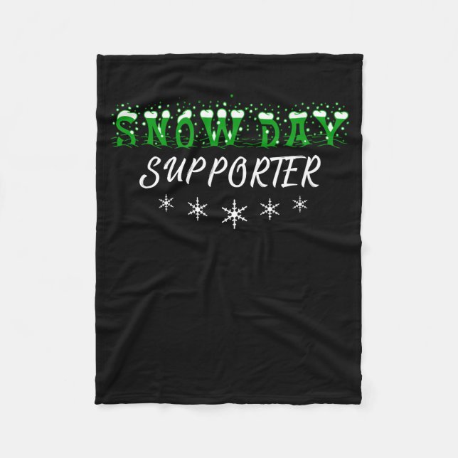 Snow Day Supporter Merry Christmas Fleece Blanket (Front)