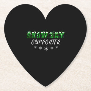 Snow Day Supporter Merry Christmas Paper Coaster