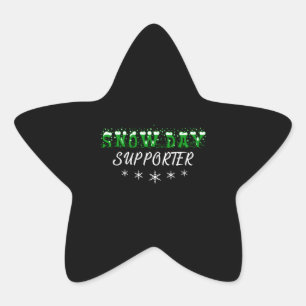 Snow Day Supporter Merry Christmas Star Sticker
