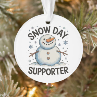 Snow Day Supporter Snowflake Christmas Winter Xmas Ornament