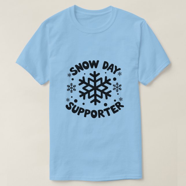 Snow Day Supporter T-Shirt - Winter Snowflake Desi (Design Front)