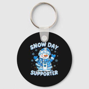 Snow Day Suprter Cute Snowman Snowflake Christmas Key Ring