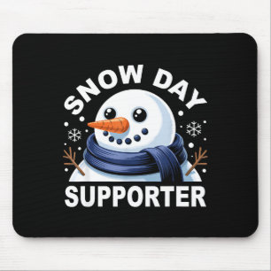 Snow Day Suprter Fun Snowman Design For Winter Lov Mouse Pad