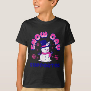 Snow Day Suprter, Funny Teacher Snowman Christmas  T-Shirt