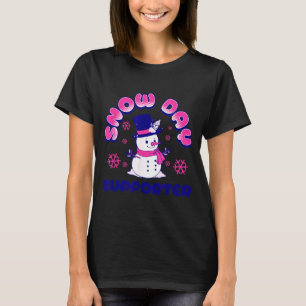 Snow Day Suprter, Funny Teacher Snowman Christmas T-Shirt