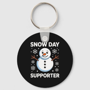 Snow Day Suprter Snow Snowflake Snowman Winter Tea Key Ring