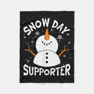 Snow Day Suprter Snowflake Funny Teacher Christmas Fleece Blanket