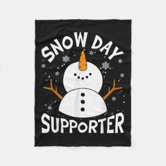 Snow Day Suprter Snowflake Funny Teacher Christmas Fleece Blanket