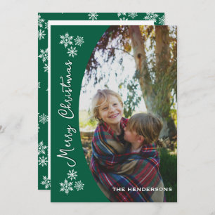 Snow Dayz Custom Photo Christmas Card   Green