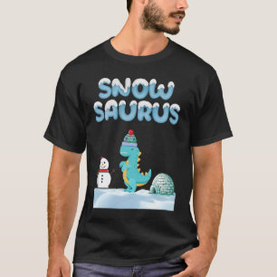 Snow dinosaur size comparison snowman and iglu sno T-Shirt