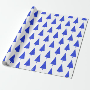 Snow Dots Winter Tree Pattern Wrapping Paper