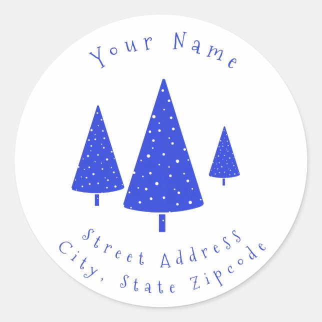 'Snow Dots Winter Trees' Labels (Front)