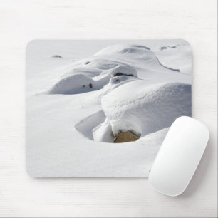Snow Drifts Over Rocks Mouse Pad