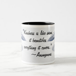 Snow Drifts Over Rocks Two-Tone Coffee Mug