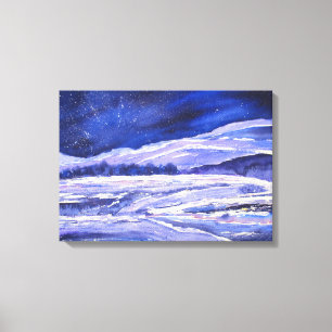 Snow Dust and Stardust Watercolor Print